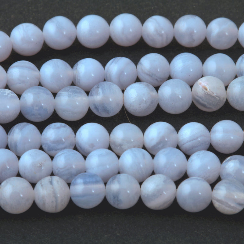 Blue Banded Agate 8mm beads 14 inch strand for jewelry making Gorgeous  colors!