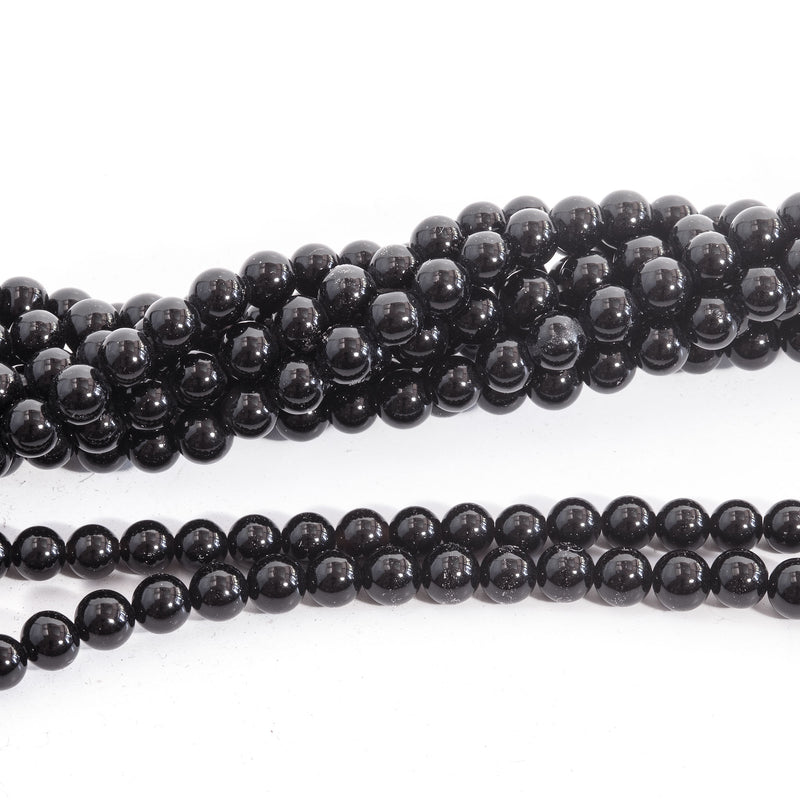 3mm natural black onyx beads. Vintage uncirculated 1980s.  Evenly drilled.16 in. strand. 