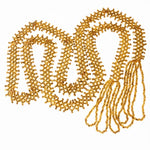 Art Deco woven golden seed bead lariat necklace.  33 in. 1930's.