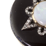 Georgian opal diamond and 18k yellow and white gold mourning locket with watercolor portrait