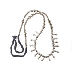Fertility necklace, silver metal beads, 15 small penis-shape pendants, Ethopia, 29 in.