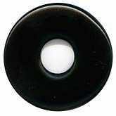 Jet Black Glass Donut pendant. 34mm dia. Gablonz. Pkg 1. b11-bw-0913