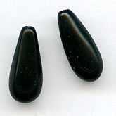 Jet glass 1-hole teardrop beads. 13x5mm. Pkg of 10. b11-bw-0910