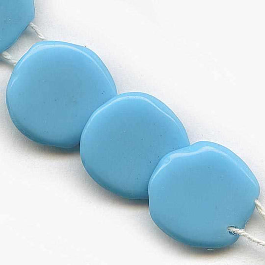 Old French 2 hole overlapping disks 10mm Pkg of 10. b11-bl-2007
