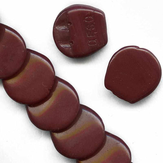 Old French 2 hole overlapping disks 16mm Pkg. of 10.  b11-br-0753