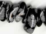 Snowflake Obsidian chips, such a pretty gemstone. 16" strand. b4-obs146