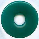 Teal Green Glass Donut Pendant. 34mm. Gablonz. Pkg 1. b11-gr-0964