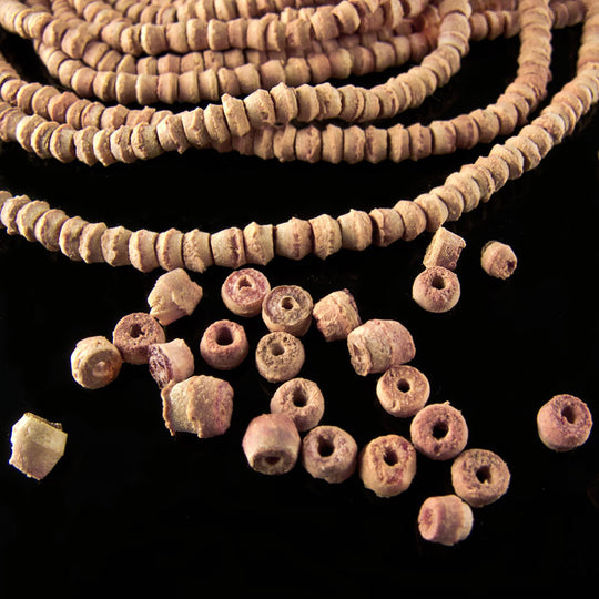 Vintage Balsa wood seed beads, size 8. 10 grams. b2-465