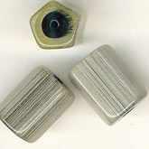 Vintage Czech Satin Glass with Black Core Pentagonal Beads. 10mm. Pkg of 4. B11-BW-0581(e)