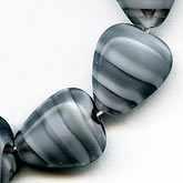 Vintage Czech "banded agate" glass triangular bead. 12x11mm.Pkg of 6. b11-bw-0901