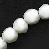 Vintage Czech faceted glossy white round glass beads. 6mm.  Pkg of 50. b11-bw-0882