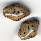 Vintage Czech glass speckled irregular bicone.1x8mm. Pkg of 5. b11-br-0707(e)