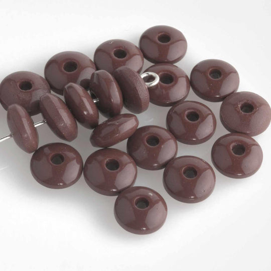 Vintage Czech rondelles. 9mm. Pkg of 25. b11-br-0736