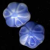 Vintage German glass flower bead. 11mm. Pkg of 4. b11-bl-0959
