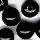 Vintage Japanese Cherry Brand jet 6mm glass round beads. Pkg of 20. b11-bw-0810