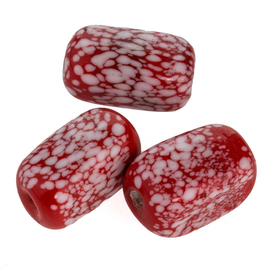Vintage Japanese rectangular crumb beads. 18x12mm. Pkg of 2. b11-rd-0755(e)