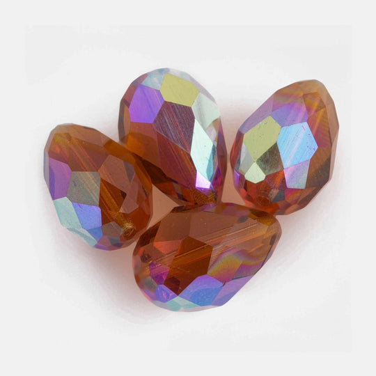 Vintage Machine-Cut Faceted Crystal Drops. 17x10mm. Pkg. of 2.  b11-br-0645-2