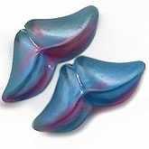 Vintage Opal Glass Wing Beads  Germany. 15x22mm. Pkg of 2. b11-bl-0653