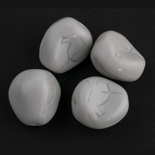 Vintage West German Dove Gray Nugget Glass Bead, 14mm, Pkg4.. B11-BW-0574