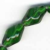 Vintage emerald twists. 13x8mm. Pkg of 6. b11-gr-0891(e)