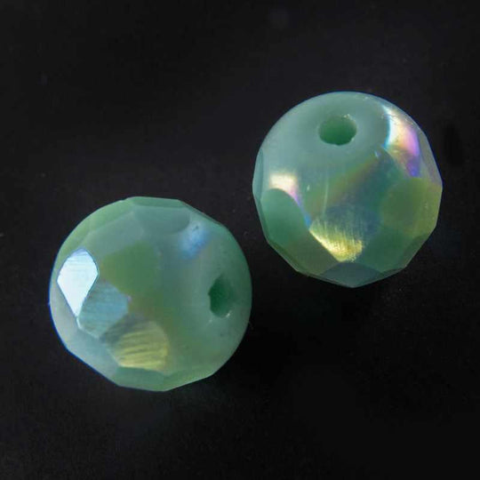 Vintage faceted AB round Germany. 8mm. Pkg of 4. b11-gr-0927(e)
