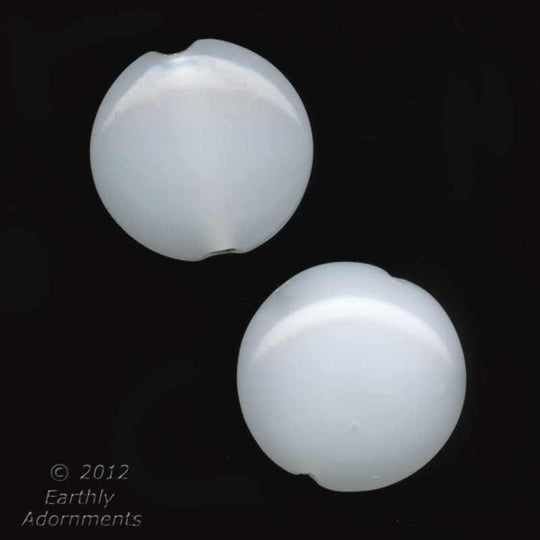 Vintage opaque opal glass disk-shaped beads 16mm. Japan. pkg of 4. b11-bw-0967
