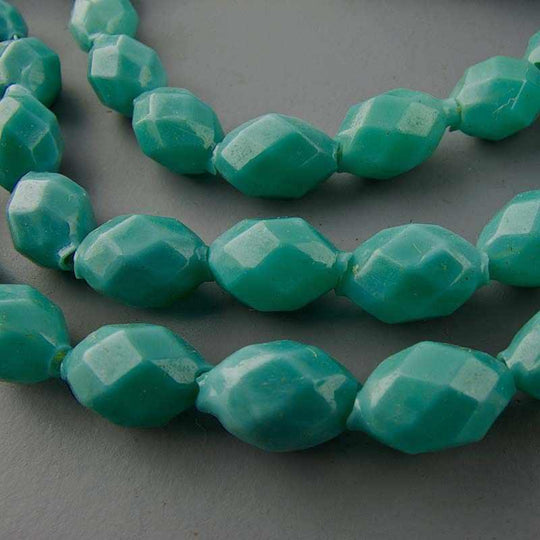 Vintage rare hollow glass faceted oval Japan 9x6mm Pkg of 25. b11-gr-1023(e)