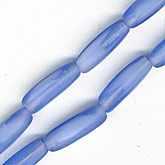 Vintage sapphire givre style long 4 sided ovals. 4x12mm. Pkg of 10. b11-bl-0955