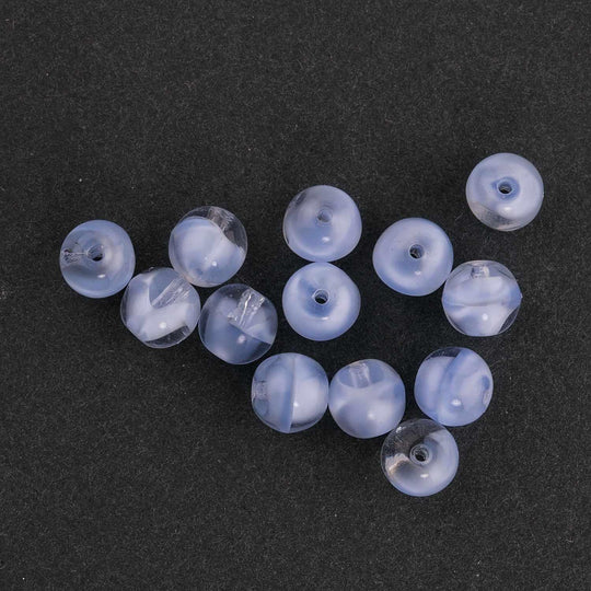 West German light sapphire givre rounds. 6mm. Pkg of 10. b11-bl-1071