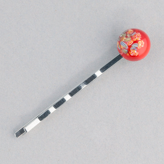 Small Venetian millefiori glass stone hair pin. ac-h-227