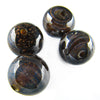 Vintage Japanese jet glass lampwork with aventurine swirls made for Coro, 10mm, 1950s sold individually. 