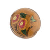 Vintage Chinese reverse hand-painted glass bead, bird and flowers, 31x17mm . Sold individually.