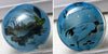 Reverse Painted Hollow Glass Bead, 30mm pkg of 1