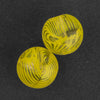 Vintage Venetian lampwork clear glass rounds with opaque zebra stripe swirls.  13mm, sold individually