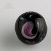 Vintage black millefiori lampwork glass round beads. 1960's. India. 16mm. Pkg1.
