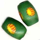b11-gr-0862-Czech millefiore barrel. 12x9mm. Pkg of 2