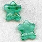 b11-gr-0921-Czech 2-hole flower bead. 12x14mm. Pkg of 5