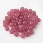 Vintage Japanese rose pink satin glass beads. 3x5mm.  Pkg. 100. 1980s.