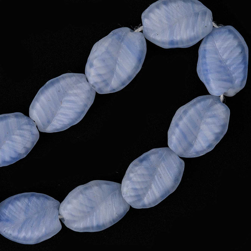 Vintage West German Blue Oval Pressed Leaf. 11mm. Pkg of 10.
