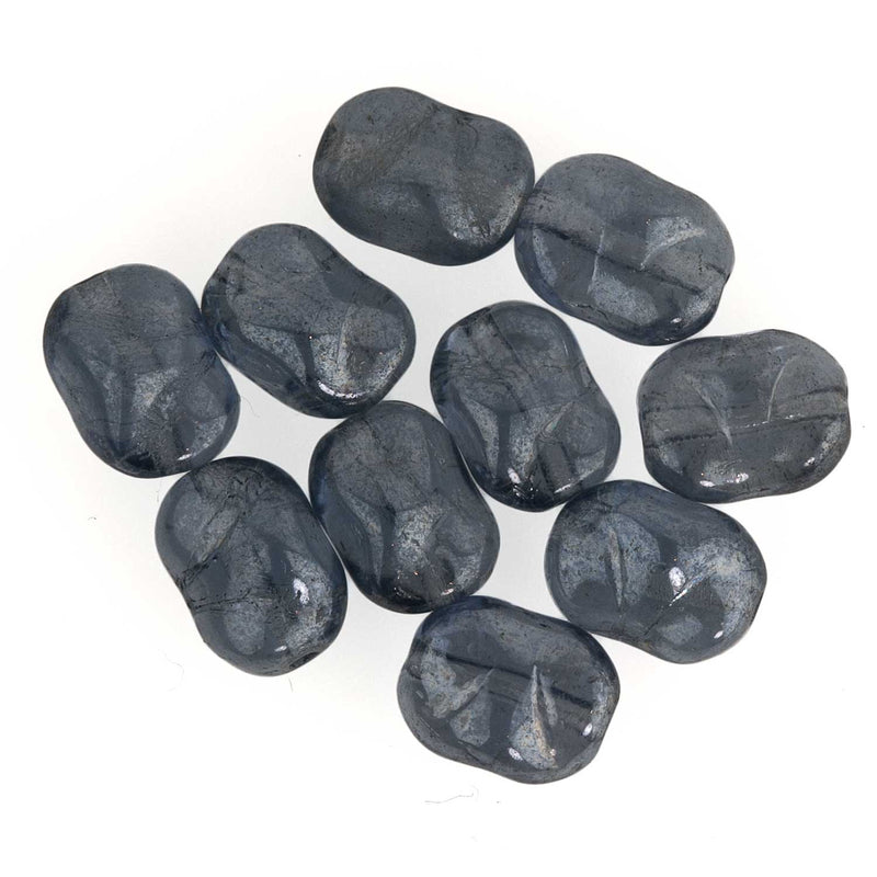 Vintage Japanese blue high luster baroque bead. 5x7x4mm. Pkg of 10.
