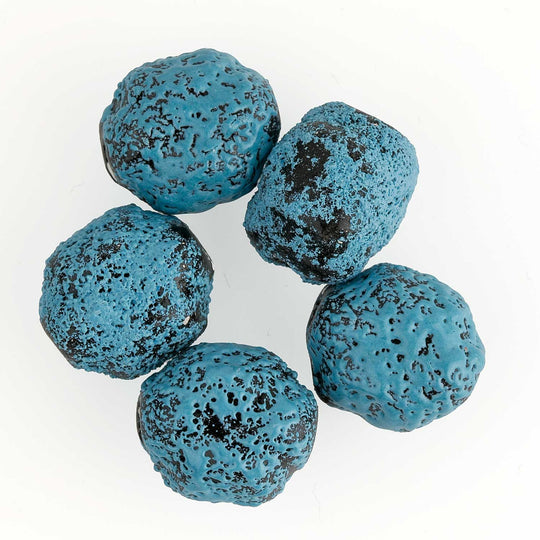 Vintage oval Sugar Bead. 11x13mm. Japan Pkg of 5. B11-BL-0586