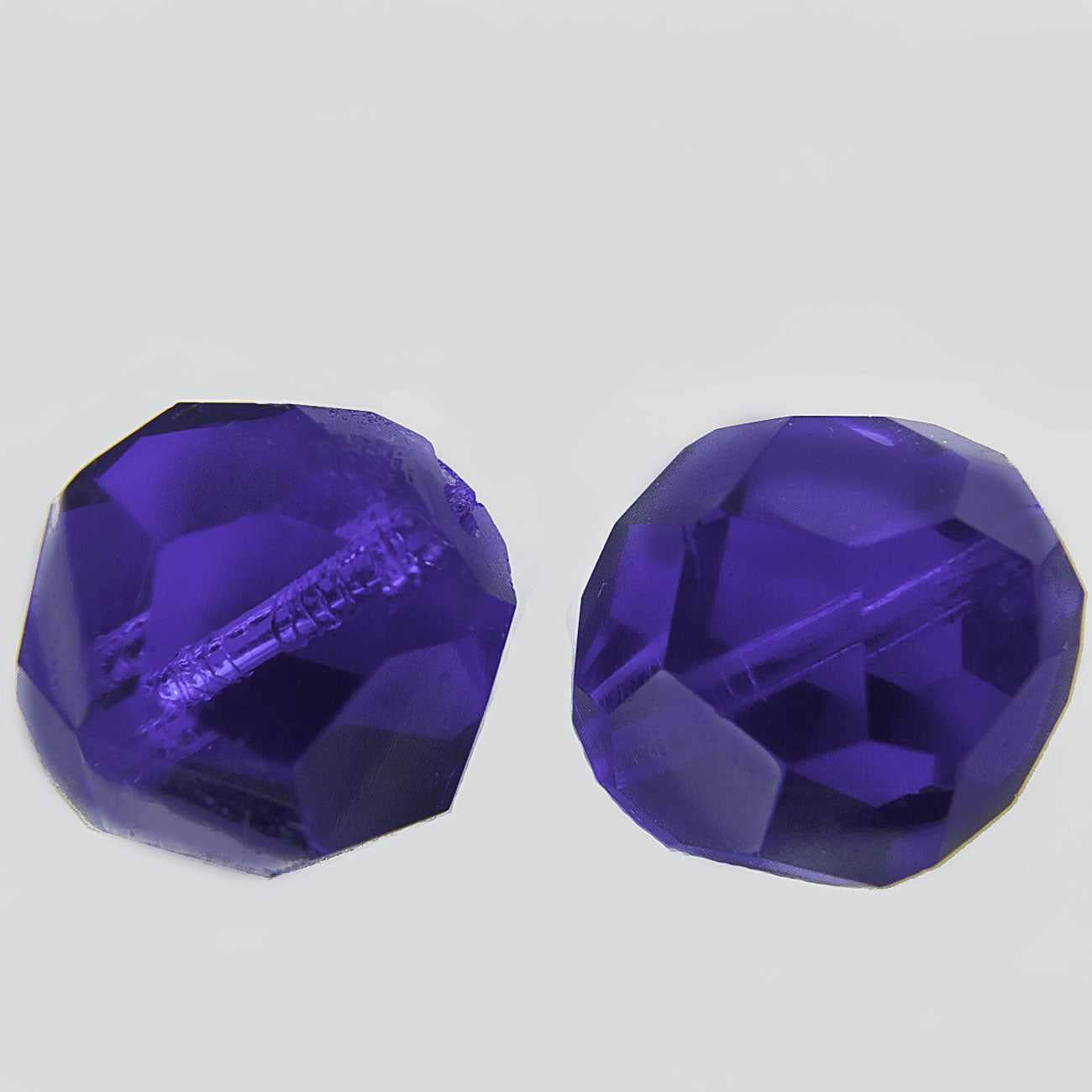 b11-bl-0820-Vintage Korean hand faceted cobalt blue rounds. 12mm ...