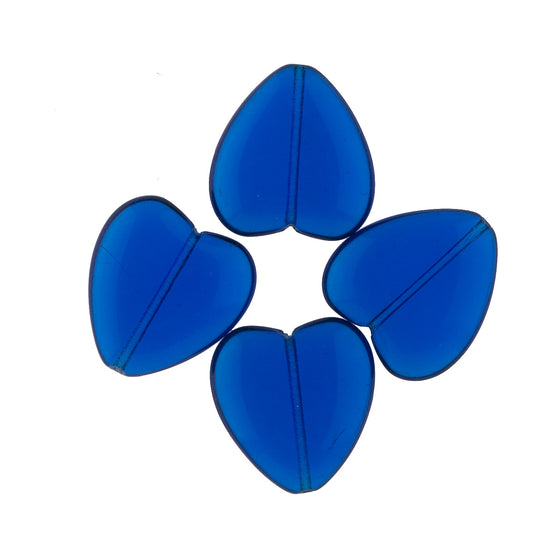Vintage capri blue hearts. 22x24mm. Pkg of 4. b11-bl-0924