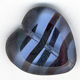 Table cut tortoise shell glass heart. 15mm. Pkg of 1.