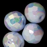 Vintage faceted AB round Germany. 10mm. Pkg of 4. 