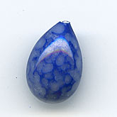 Postwar Japanese mottled blue 1 hole teardrop. 8x12mm. Pkg of 4. b11-bl-1046