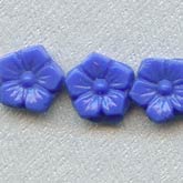 Antique Bohemian opaque flat back glass flower nailhead beads. 3x8mm. Strand of 25.