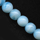 Vintage Czech cloud-like aqua givre rounds. 6mm. Pkg of 20. b11-bl-1062