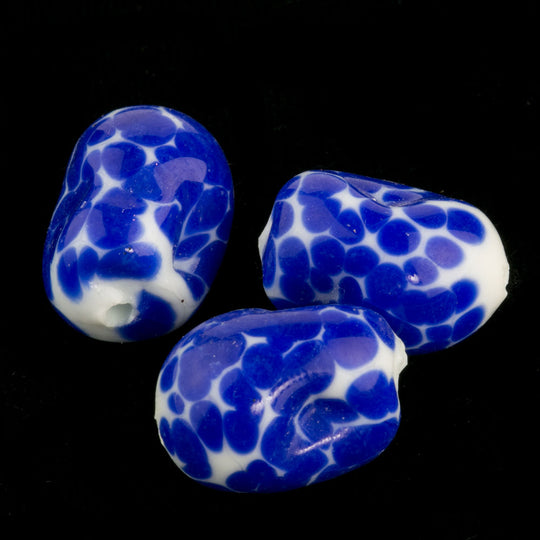 Old Japanese lampwork crumb beads. 12x18mm. Pkg of 1. b11-bl-1063