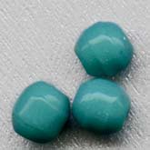 Vintage Czech opaque turquoise glass barrel beads. large hole. 6x7mm. Pkg of 25.